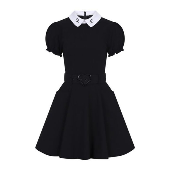 Collectif Dresses & Skirts - Collectif Wednesday Inspired Mini Dress with Peter Pan Collar, NWOT